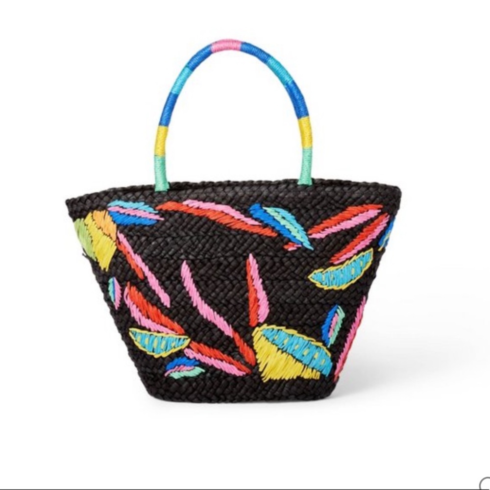 NWT  🍋 Lemon Print Woven Straw Tote -Tabitha Brown for Target